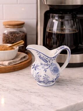 Enesco Blue and White Floral creamer